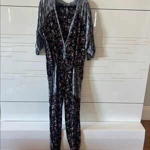 Floral Jumpsuit with Gray Accents